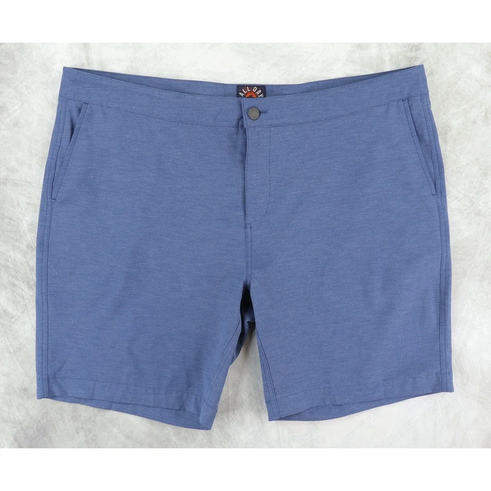 Faherty All Day Shorts Mens‎ 42 Blue Hybrid Quick Dry Stretch Boardshorts